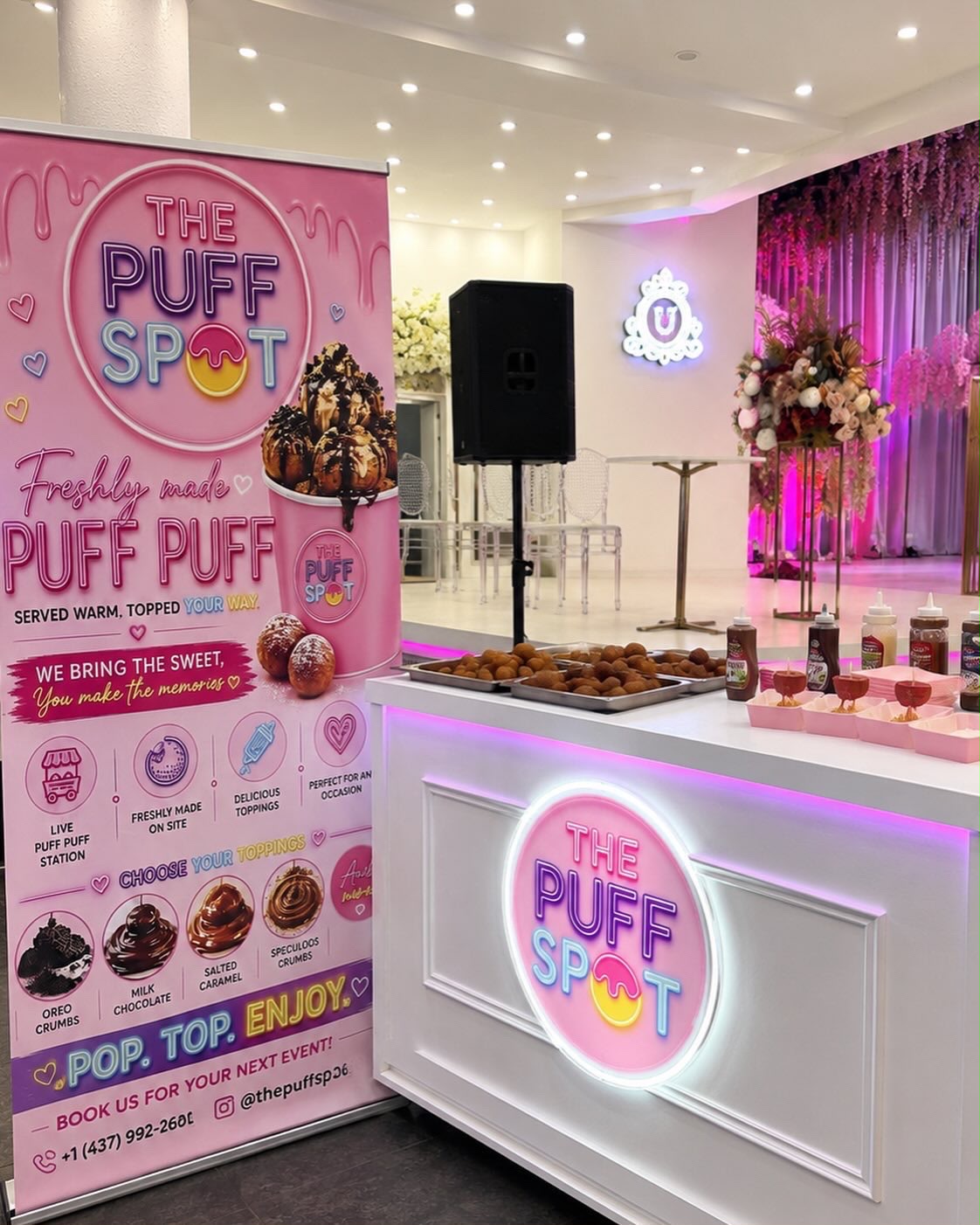 The Puff Spot live station setup at an event